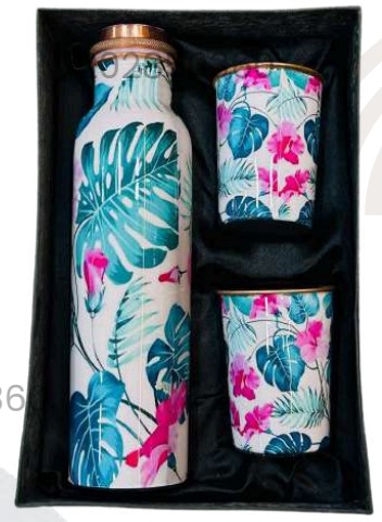 Copper Jug and Glasses Set for Water Serving and Premium Gifting, Elegant Drinkware Combo for Home Use, Festive Hampers and Daily Utility